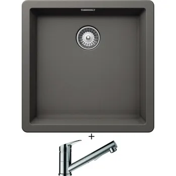 Granitový dřez Dřez pod desku SET Schock GREENWICH N-100 U Silverstone + Schock EVINAS 577120 nerez