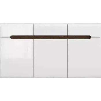 Komoda Komoda Azteca Trio KOM3D3S/8/15 Bílý/bílý vysoký lesk - SLEVA 3% s kodem radost25