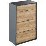 Komoda s šuplíky RIOMA NEW TYP 22 - grafit / dub artisan - SLEVA 3% s kodem radost25