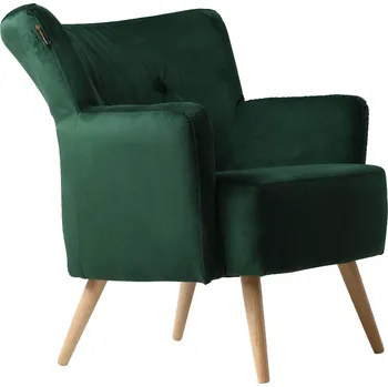 Křeslo Nordic Design Smaragdově zelené sametové křeslo Gustic