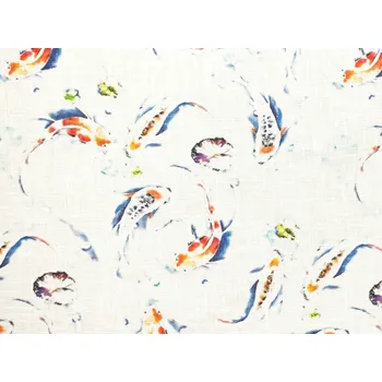 Snový svět VZOREK - Rybičky - lněná látka 140g/m2