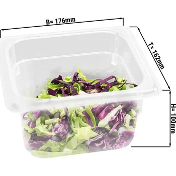 Dóza na potraviny G.Gastro Polykarbonátová nádoba GN 1/6 - čirá - hloubka 100 mm