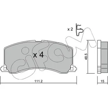 Brzdová destička Sada brzdových destiček, kotoučová brzda CIFAM 822-248-0