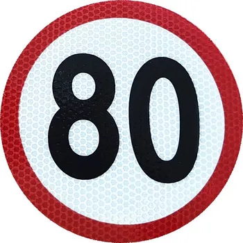 Samolepicí dekorace na vozidlo Ostatní DF6621006, Reflexní samolepka s číslem 80 km/h pro označení vozidel