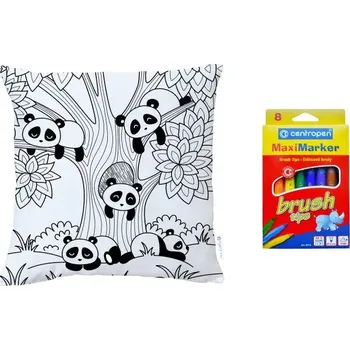 Polštář Vybarvovací polštář pandas - SLEVA 3% s kodem radost25