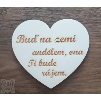 Dřevěné srdíčko ráj