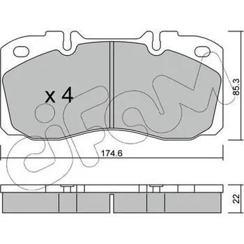 Brzdová destička Sada brzdových destiček, kotoučová brzda CIFAM 822-268-0