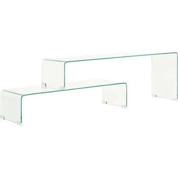 Konferenční stolek vidaXL 2dílný konferenční stolek 90x30x20 / 110x30x40 cm tvrzené sklo