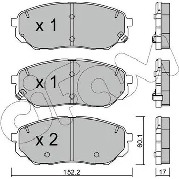 Auto-moto Sada brzdových destiček, kotoučová brzda CIFAM 822-1096-0