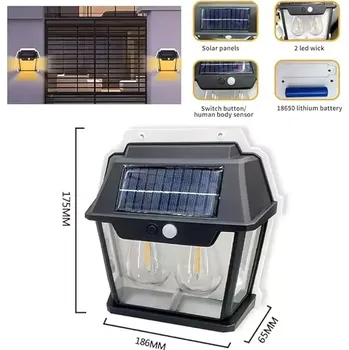 Solární nástěnná LED lampa se senzorem HW 999-2W