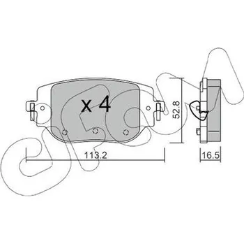 Brzdová destička Sada brzdových destiček, kotoučová brzda CIFAM 822-1346-0