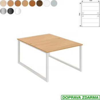 Psací stůl USD O 1200 Hobis UNI - Stůl pracovní zdvojený 120 x 160