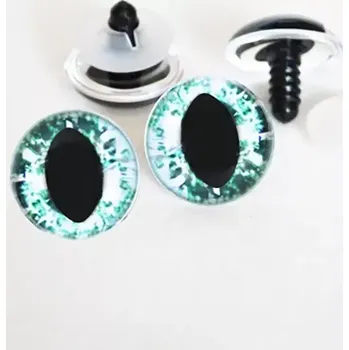 Bezpečnostní očka hadí 3D zelená 14mm (Bezpečnostní očka 3D hadí zelená 14mm)