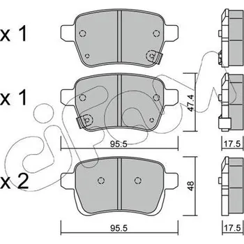 Brzdová destička Sada brzdových destiček, kotoučová brzda CIFAM 822-1012-0