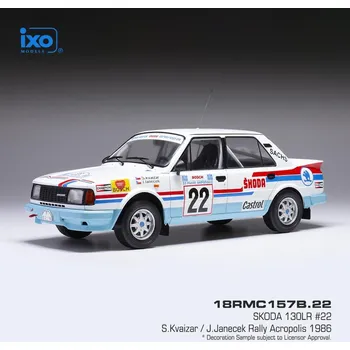 autíčko IXO 18RMC157B.22 Škoda 130 LR - Rally Acropolis 1986 #22 Kvaizar - Janeček 1:18