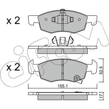 Brzdová destička Sada brzdových destiček, kotoučová brzda CIFAM 822-1034-0
