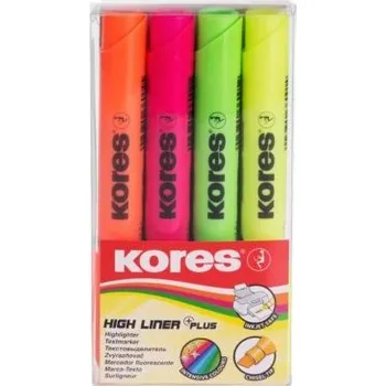 Zvýrazňovač Zvýrazňovač sada Kores High Plus 4ks