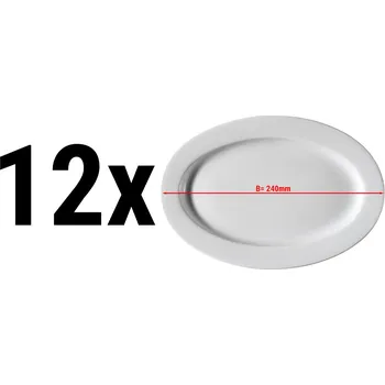 Talíř G.Gastro (12 Kusů) PERA bílá - Talíř ovál - Ø 24 cm