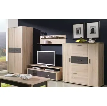 Obývací stěna Obývací stěna Filemon - sestava B sonoma/grafit lesk - doprava zdarma - SLEVA 3% s kodem radost25