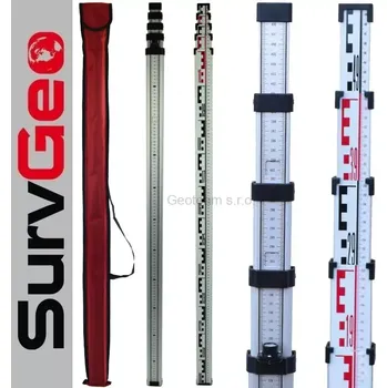 Nivelační přístroj Nivelační lať Survgeo 5m s mm stupnicí i na přední straně