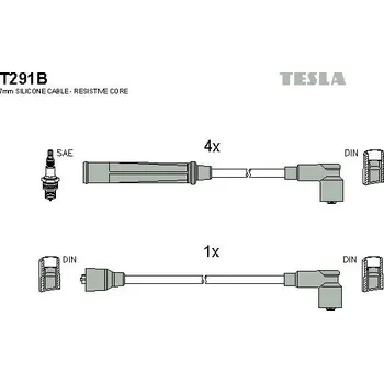 Zapalovací kabel Sada kabelů pro zapalování TESLA T291B