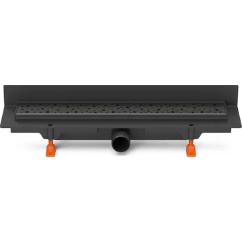 Podlahový linear. žlab ke stěně černý 350 mm, boční D40, Square černá