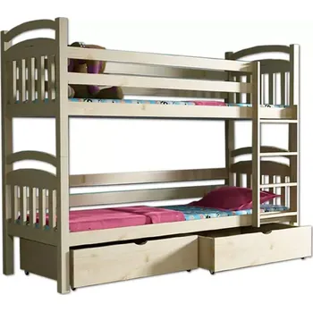 Dětská postel Patrová postel PP 003 bez povrchové úpravy, 80x 180cm, úložné prostory - SLEVA 3% s kodem radost25