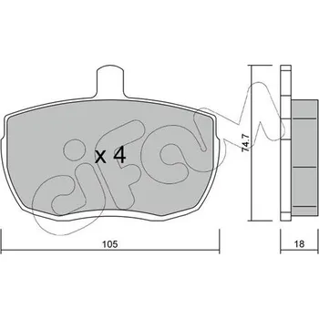 Brzdová destička Sada brzdových destiček, kotoučová brzda CIFAM 822-016-0