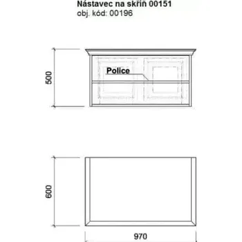 Šatní skříň Nástavec 00196 na dvojdílnou skříň 00151 - doprava zdarma - SLEVA 3% s kodem radost25