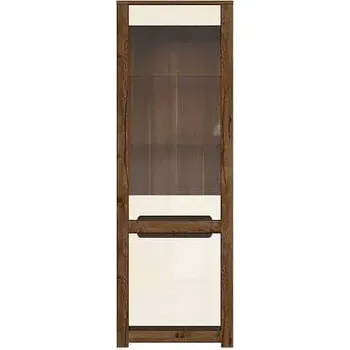 Obývací stěna Vitrína Ruso REG1W1D dub april/perleťový lesk - SLEVA 3% s kodem radost25