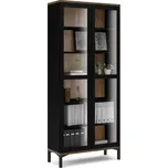 Vitrína Atrei 176 černá/ořech - SLEVA 3% s kodem radost25