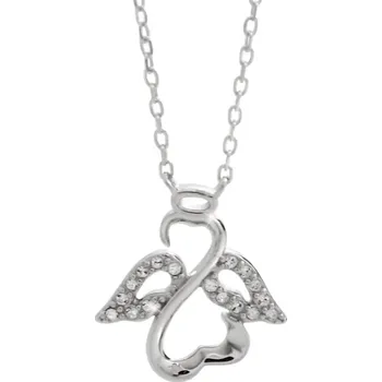 Náhrdelník Stříbrný náhrdelník čirý s krystaly Swarovski Elements Anděl Krystal