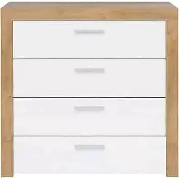 Obývací stěna Komoda Balder KOM4S - Dub riviéra/bílý lesk - SLEVA 3% s kodem radost25