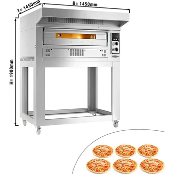 Příprava pizzy G.Gastro Plynová pec na pizzu - 6x 35 cm - vč. digestoře & podstavce