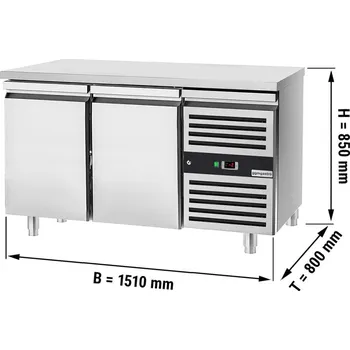 Lednice G.Gastro Commercial Bakery Refrigerated Worktable PREMIUM - 1.5 x 0.8 m - 2 Doors