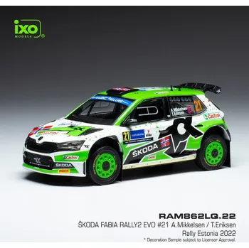 autíčko Škoda Fabia Rally2 EVO - Rally Estonia 2022 #21 Mikkelsen - Eriksen 1:43 IXO