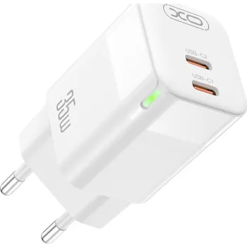 XO CE07 nabíječka GaN s výstupem 2x USB-C PD / 35W / bílá