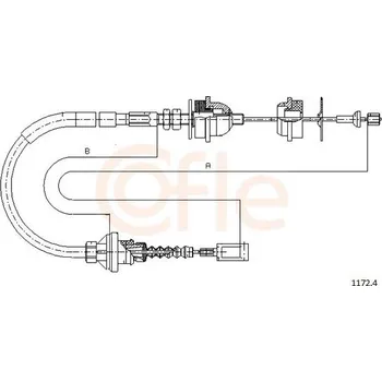 Spojkové lanko Tazne lanko, ovladani spojky COFLE 1172.4