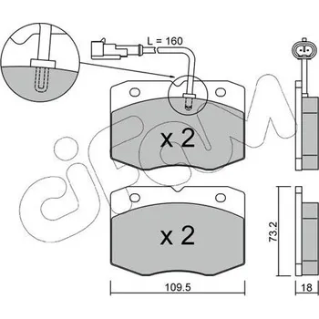 Brzdová destička Sada brzdových destiček, kotoučová brzda CIFAM 822-139-1