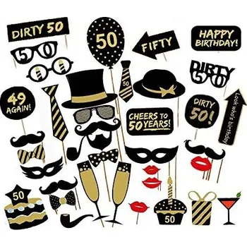 Balónek Sada fotorekvizit k 50. narozeninám - 36ks