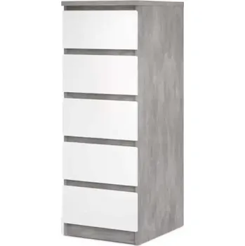 Komoda Komoda Simplicity 233 beton/bílý lesk - SLEVA 3% s kodem radost25