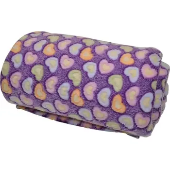 deka Deka mikroplyš 150x200 cm - srdce na fialové - SLEVA 3% s kodem radost25