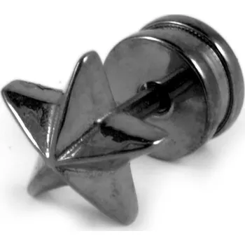 Náušnice 6mm černá šroubovací náušnice - Lucleon