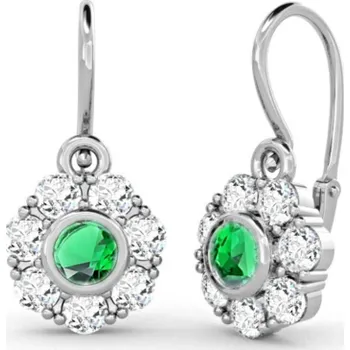 Šperk Couple, Dětské náušnice Pomněnka, bílé zlato se zirkony, 585-66-3-0212.1B00.0.00.106.14