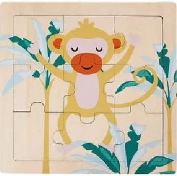Dřevěná hračka Ostaria Dětské dřevěné puzzle 9 dílků 4 vzory Vzor: Opice