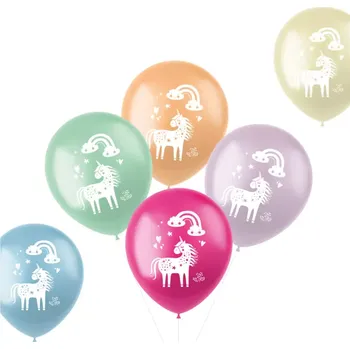 Balónek Latexové balonky Jednorožec s duhou 6 ks