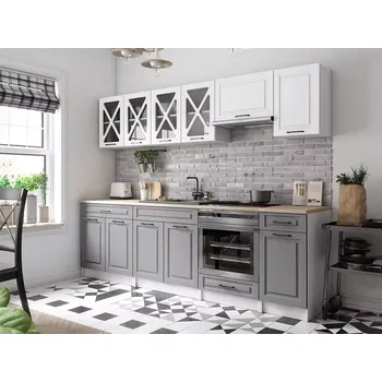 Kuchyňská linka Kuchyňská linka Gréta 260 bílá/popel MAT - doprava zdarma - SLEVA 3% s kodem radost25