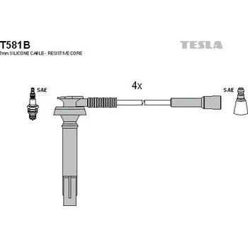 Zapalovací kabel Sada kabelů pro zapalování TESLA T581B
