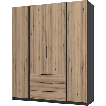 Šatní skříň Šatní skříň KAJA 4F 3S | 200 cm | bez zrcadla | VYSOKÁ | černá/evoke