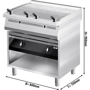 Sporák G.Gastro Komerční vodní gril - Plynový gril - 22 kW - 800×700 mm - Zemní plyn a propan - Modulární (kompatibilní s GRGWGK)